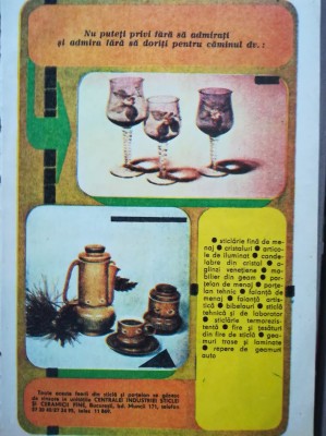 1985 Reclama Industrie STICLA si CERAMICA FINA 24 x 16,5 cm comunism bibelouri foto