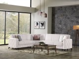 Coltar Kayra 310x90x250 cm Lada Depozitare Tapitat Catifea Nuanta Crem
