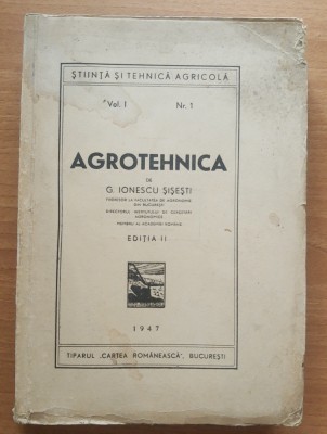 AGROTEHNICA VOL. 1 - G. IONESCU SISESTI foto