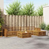 vidaXL Set de canapele de exterior 6 pcs natural Lemn Solid de Acacia 3373334