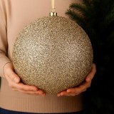 Glob de Craciun cu Beteala Bej Sampanie &Oslash;25cm, CMCLASS