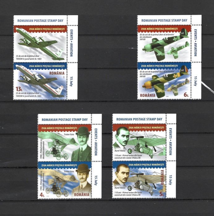 ROMANIA 2024 - ZIUA MARCII - EVENIMENTE AVIATIE, VINIETA 2, MNH - LP 2475