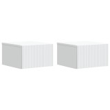 vidaXL Dulap de noapte suspendat cu sertar 2 pcs Alb 33 x 34,5 x 20 cm 898426