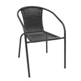 Scaune de grădină Hercules cu 3 scaune negre