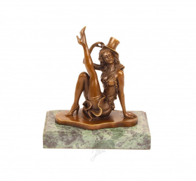 Dansatoare de cabaret-statueta din bronz pe un soclu din marmura KF-74 foto