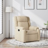 VidaXL Fotoliu rabatabil, crem, material textil
