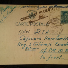 1941-C.P.circ.-CENZURAT-Ploiesti 60-Stamp.Oficiul Postal Militar-PE FRONT