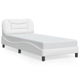 Cumpara ieftin Cadru de pat fara saltea, Hvar, alb, 90x190 cm, piele ecologica