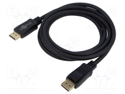 Cablu DisplayPort Goobay 2m negru, mufă la ambele capete, 8K UHD foto