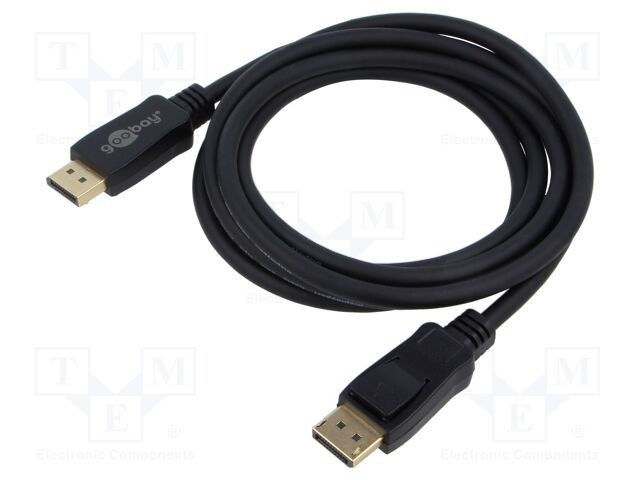 Cablu DisplayPort Goobay 2m negru, mufă la ambele capete, 8K UHD
