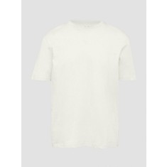 Tricou bărbați cu decolteu la baza g&acirc;tului, cu logo, Crem, S
