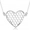 Colier din argint 925, pandantiv cu lanț, hexagoane &icirc;n inimă