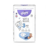 Scutece Midi, Nr. 3, 5 - 9 kg, 70 buc, Happy