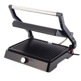Grill electric Daewoo DG2500B, 2400 W, placi antiaderente, suprafata de gatire 29x23 cm, termostat, Negru