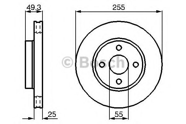 Disc frana TOYOTA COROLLA Verso (ZDE12, CDE12) (2001 - 2004) BOSCH 0 986 479 084