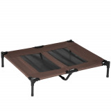 PawHut Sezlong Caini Metal și Panza Oxford, Confort Superior 91.5x76.2x18cm, Maro și Negru | Aosom Romania