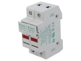 Clemă LITTELFUSE 10x38mm pentru șină DIN 30A 600V 2 Poli Albă -50&divide;125&deg;C