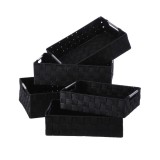 Cumpara ieftin Set 5 cosuri depozitare negre 30 x 20 x 8 cm, 32,5 x 22,5 x 9 cm, 35 x 25 x 10 cm, 38 x 28 x 11 cm, 40 x 30 x 12 cm