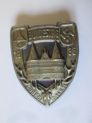 Insignă Germania nazistă 1936:Bundestag in Lubeck foto