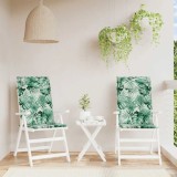vidaXL Perne de scaun spătar &icirc;nalt, 2 buc, model frunze, textil Oxford