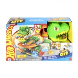 Hot wheels city set statia de pompieri si batalia cu trex