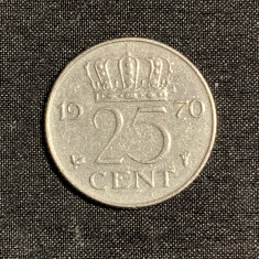 Moneda 25 cenți 1970 Olanda