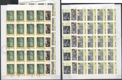 Vietnam 1987 Paintings, Picasso, 20 imperf. set in block, used T.383 foto