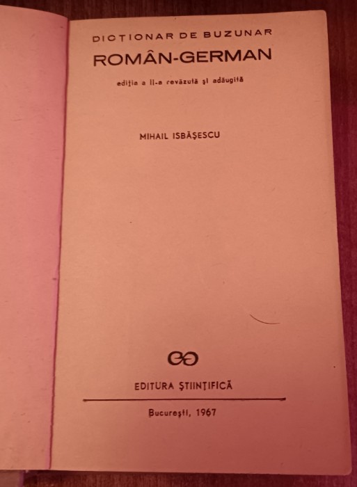myh 821s - Mihail Isbasescu - Dictionar de buzunar Roman - German - ed 1967