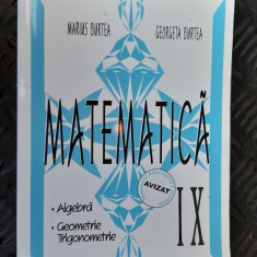 MATEMATICA CLASA A IX A - ALGEBRA ,GEOMETRIE ,TRIGONOMETRIE -BURTEA