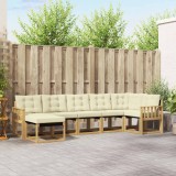 vidaXL Set de canapele de exterior cu pernă 7 pcs Alb și crem 3389688