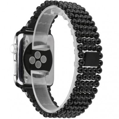 Curea iUni compatibila cu Apple Watch 1/2/3/4/5/6/7, 38mm, Luxury, Otel Inoxidabil, Black foto