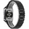 Curea iUni compatibila cu Apple Watch Ultra/SE/8/7/6/5/4/3/2/1, 38mm, Luxury, Otel Inoxidabil, Black