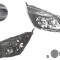 Far Ford Transit/Tourneo Custom, 03.2013-, fata, Dreapta, cu daytime running light; H15+H7+PY21W+W5W; electric; negru; cu motor, DEPO