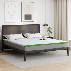 vidaXL Păturile pentru saltea Altele Alb și Verde 200 x 200 cm