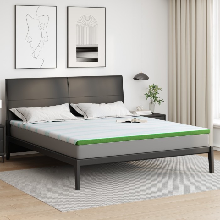 vidaXL Păturile pentru saltea Other Alb și Verde 200 x 200 cm
