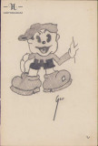 HST 149S Caricatura Mickey Mouse anii 1930 Geo Dumitrescu semnata