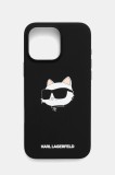 Karl Lagerfeld husă pentru telefon iPhone 16 Pro Max 6.9&quot; culoarea negru, KLHMP16XSCHPPLK
