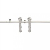 Cumpara ieftin Set piese pentru usa glisanta, argintiu, 183 cm otel inoxidabil