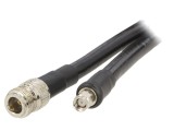 Cablu RF 50&Omega; 3m N Femelă - RP-SMA Masculin Negru