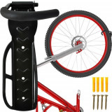 Suport biciclete, maner cauciucat, accesorii incluse, universal, carlig rotativ, 26x7x12 cm, negru, Trizand