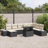 Cumpara ieftin Set de canapele pentru grădină 9 pcs Negru poliratan