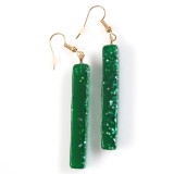 Cercei verzi lungi dreptunghiulari