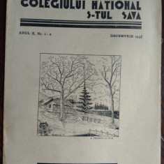 REVISTA COLEGIULUI NATIONAL SFANTUL SAVA / DEC. 1935/CU UN DESEN DE HORIA DAMIAN