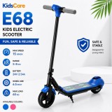 Trotineta electrica copii KidsCare E68, motor 110W, baterie 24V 2.5Ah, viteza 15 km/h, Bluetooth, lumini, albastru