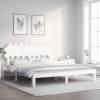 VidaXL Cadru de pat cu tăblie Super King Size, alb, lemn masiv