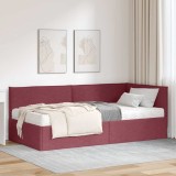 vidaXL Cadru de pat colțar cu saltea cu headboard 2 pcs Gri Catifea 3394000