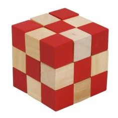 Joc logic IQ 3D Puzzle Cub natur-rosu, Fridolin