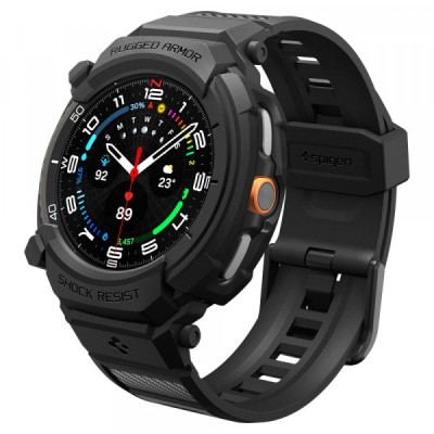 Husa Spigen Rugged Armor Pro pentru Samsung Galaxy Watch8 Classic, Neagra Mata foto