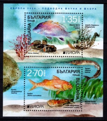 Bulgaria 2024 - Europa CEPT - Fauna si flora - peşte , S/S MNH foto
