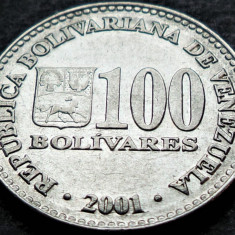 Moneda exotica 100 BOLIVARES - VENEZUELA, anul 2001 * cod 3827